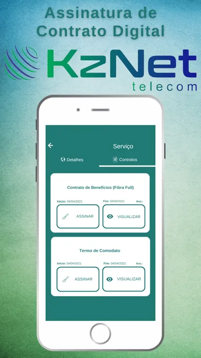 Capturas de tela do KzNet Telecom