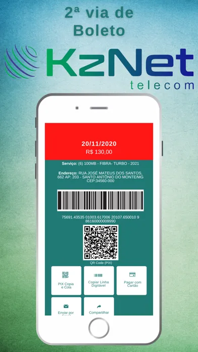 Capturas de tela do KzNet Telecom