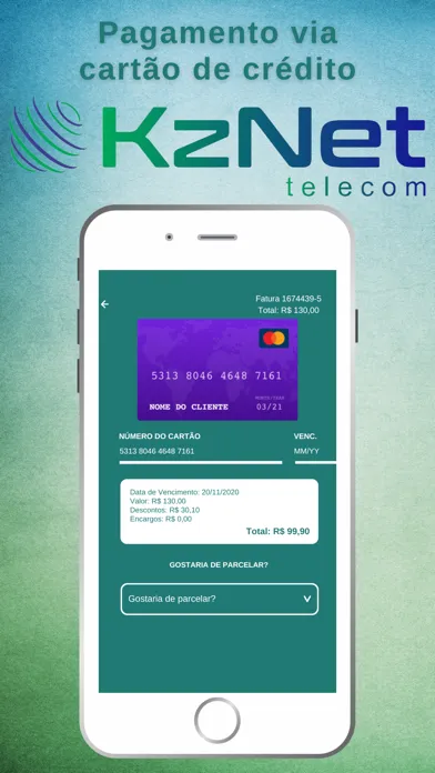 Capturas de tela do KzNet Telecom