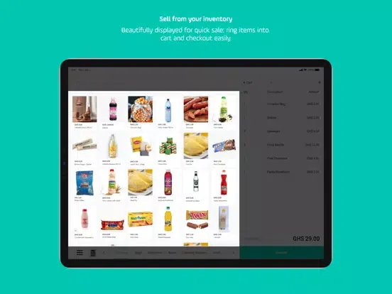 Ảnh chụp màn hình của Hubtel POS iPad 