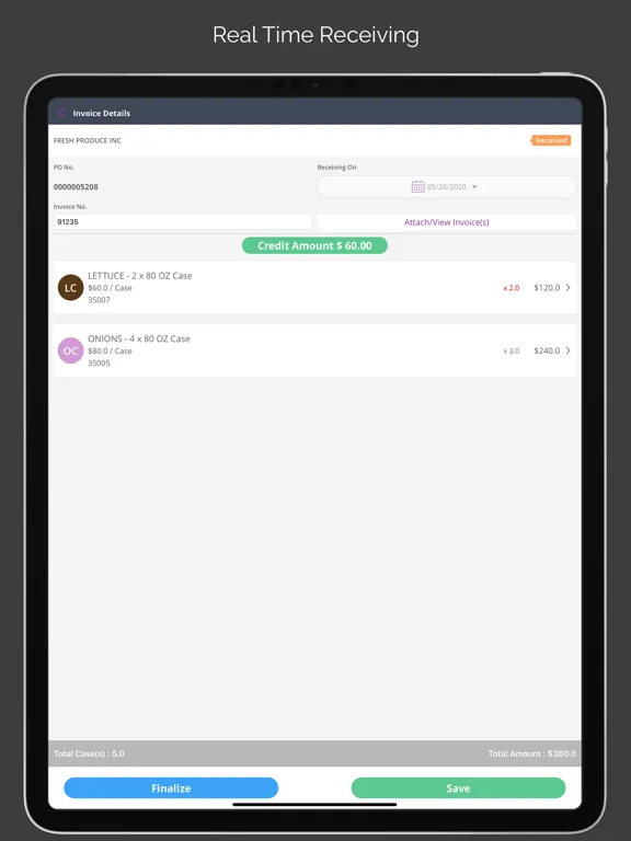 Tangkapan skrin Zip Ordering iPad 