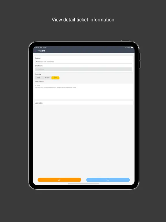 Tangkapan skrin Zip Ordering iPad 