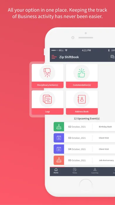 Zip ShiftBook Ekran Görüntüleri
