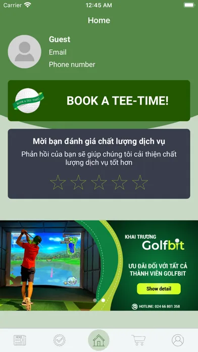 Tangkapan layar Golfbit