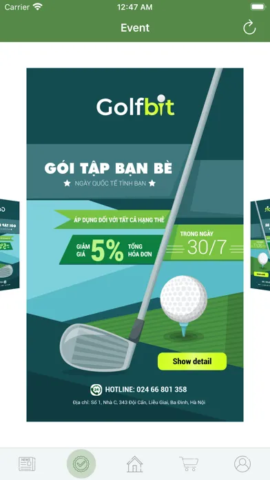 Tangkapan layar Golfbit