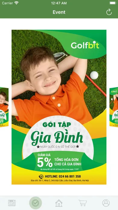 Tangkapan layar Golfbit