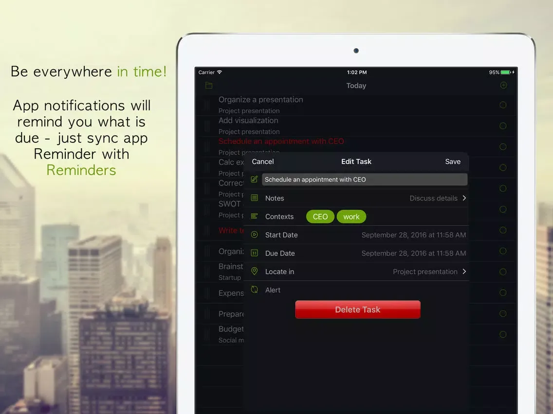 Ảnh chụp màn hình của GTD Manager for iPad iPad 