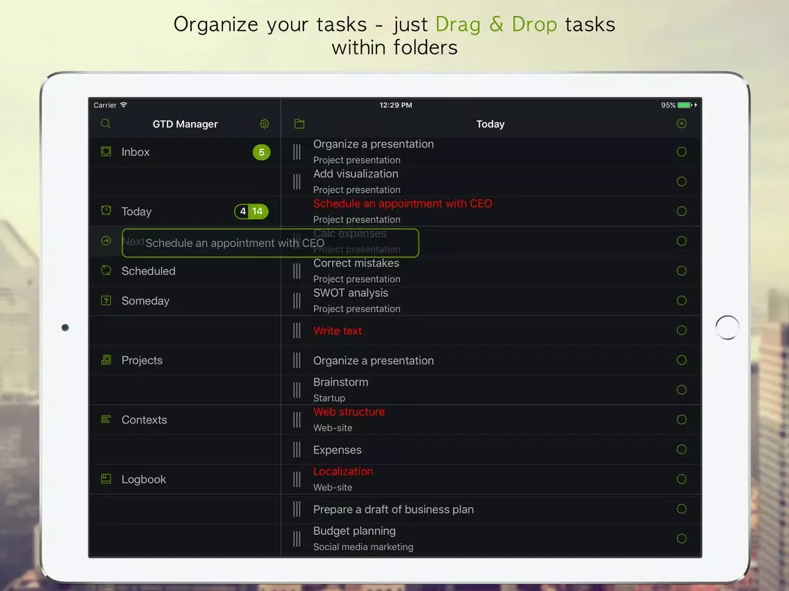 Ảnh chụp màn hình của GTD Manager for iPad iPad 
