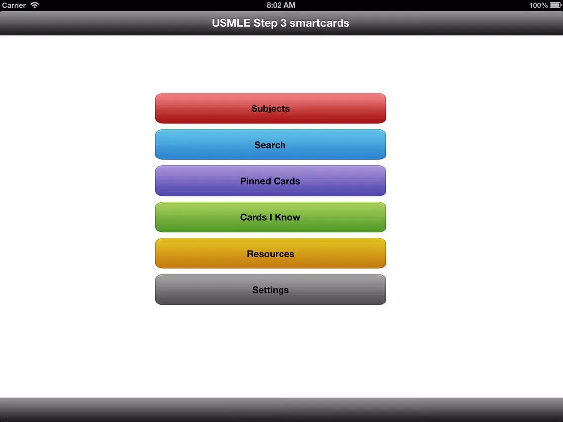 USMLE Step 3 Smartcards iPad  Screenshots