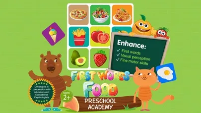 ภาพหน้าจอของ First Words Food - English : Preschool Academy educational game lesson for young children