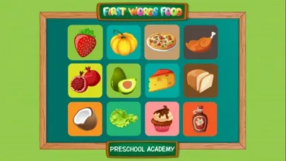 ภาพหน้าจอของ First Words Food - English : Preschool Academy educational game lesson for young children