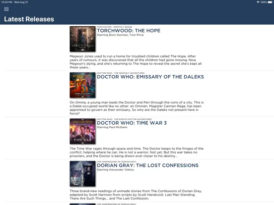 Big Finish Audiobook Player iPad  Ekran Görüntüleri