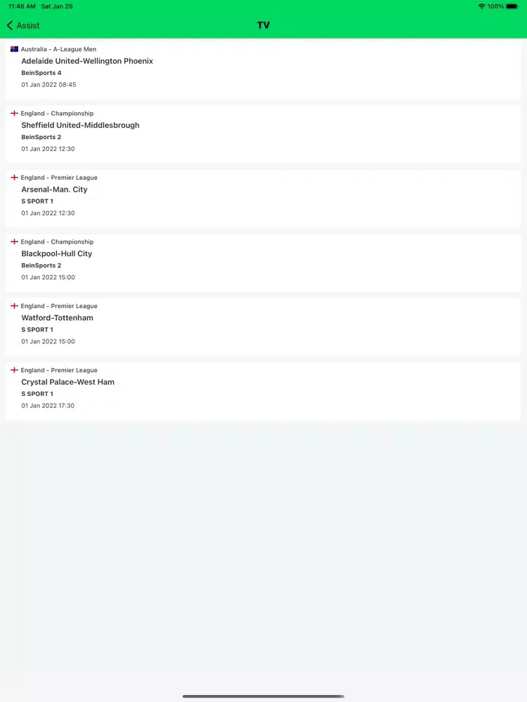 Tangkapan skrin AssistScore - Flash Live Score iPad 