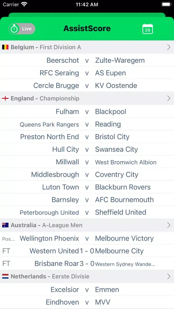 Tangkapan skrin AssistScore - Flash Live Score