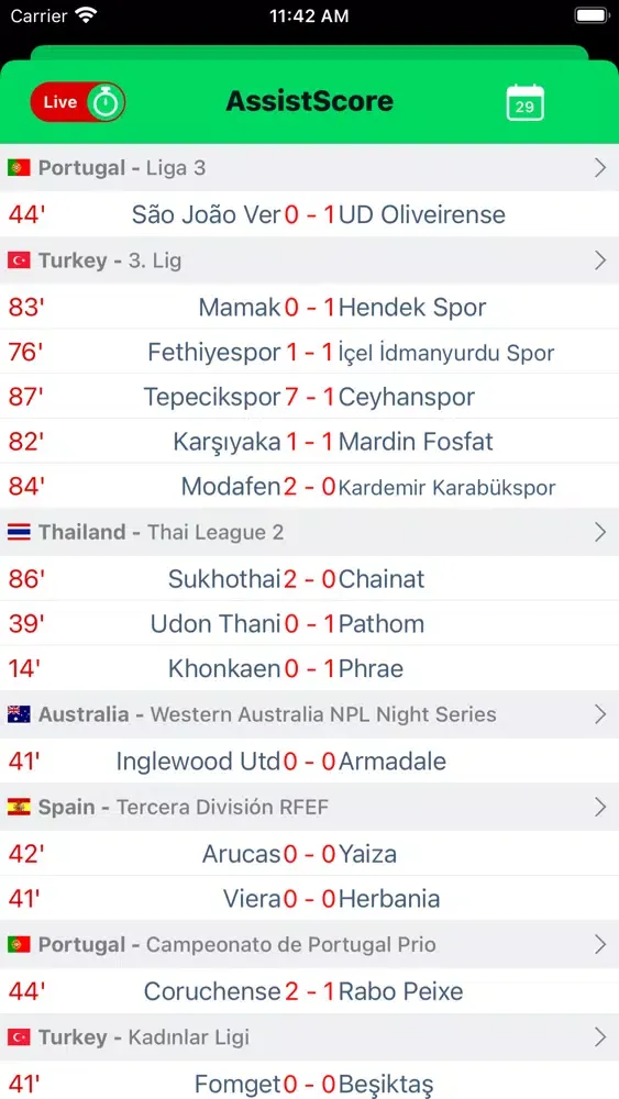Tangkapan skrin AssistScore - Flash Live Score