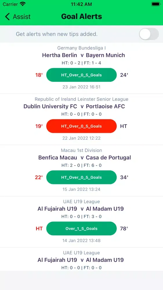 Tangkapan skrin AssistScore - Flash Live Score