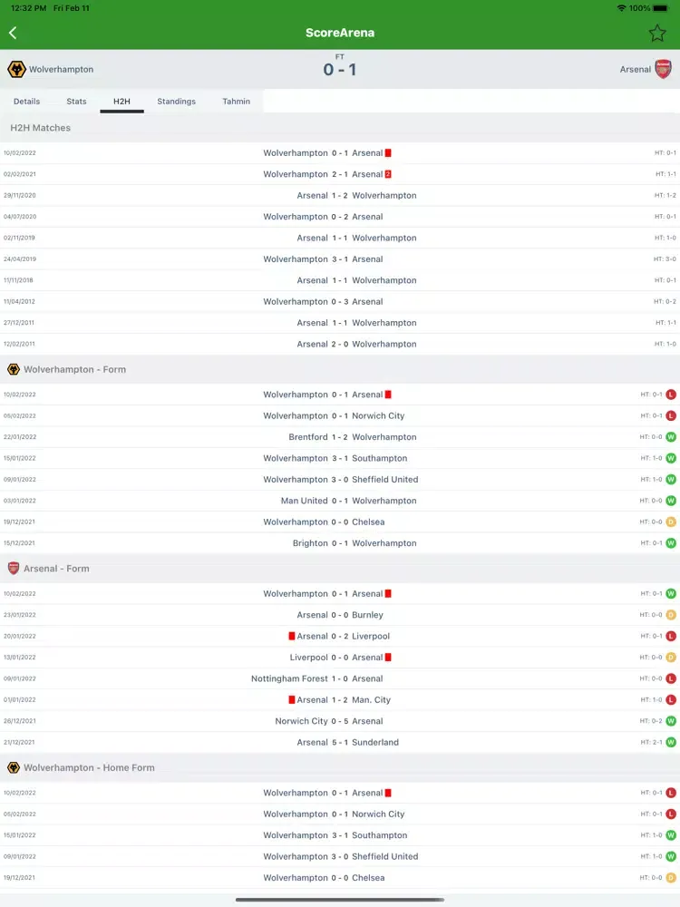 Zrzuty ekranu ScoreArena - Live Scores iPad 