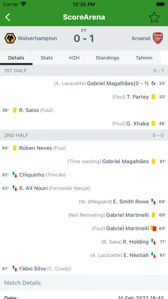 Zrzuty ekranu ScoreArena - Live Scores