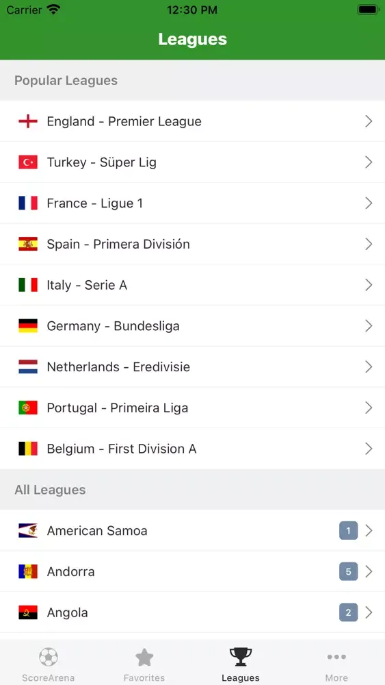 Zrzuty ekranu ScoreArena - Live Scores
