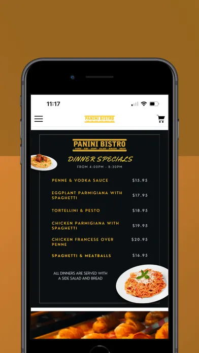 Capturas de tela do Panini Bistro