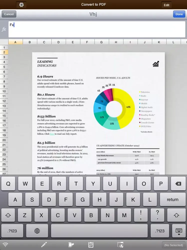 Screenshot di SpreadSheet Touch - for Microsoft Office Excel Edition iPad 