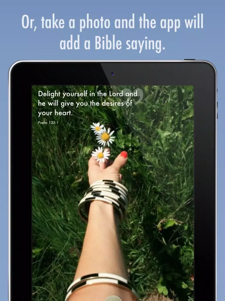 Bible Surprise – Daily Inspirations with Bible Verses on your Photos iPad  Screenshots