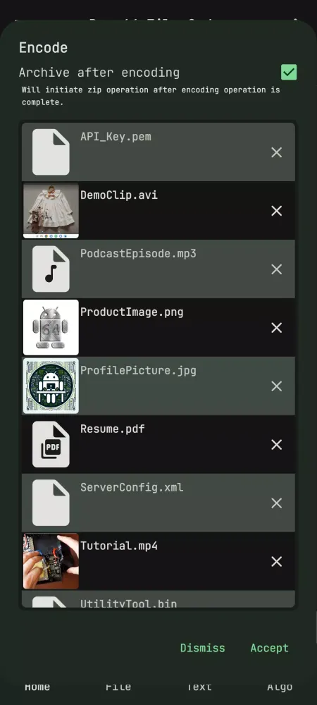 Capturas de pantalla de Base64 File Encoder Decoder