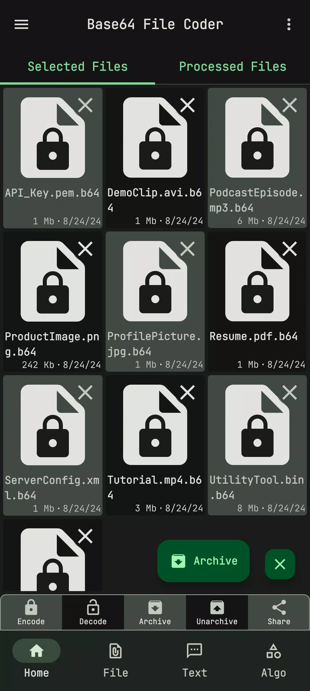 Base64 File Encoder Decoder Screenshots
