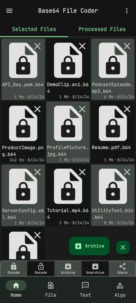 Capturas de pantalla de Base64 File Encoder Decoder