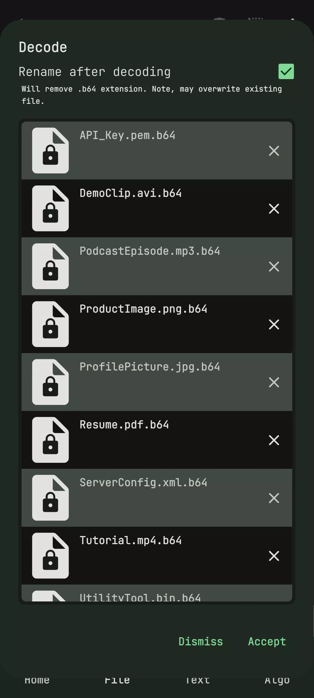 Base64 File Encoder Decoder Screenshots
