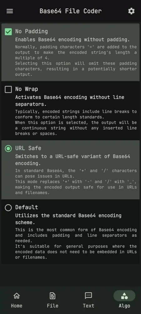 Capturas de pantalla de Base64 File Encoder Decoder