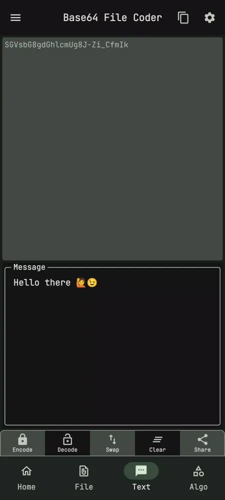 Capturas de pantalla de Base64 File Encoder Decoder