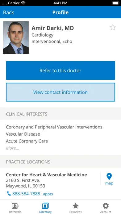 Ảnh chụp màn hình của Loyola Physician Partners App