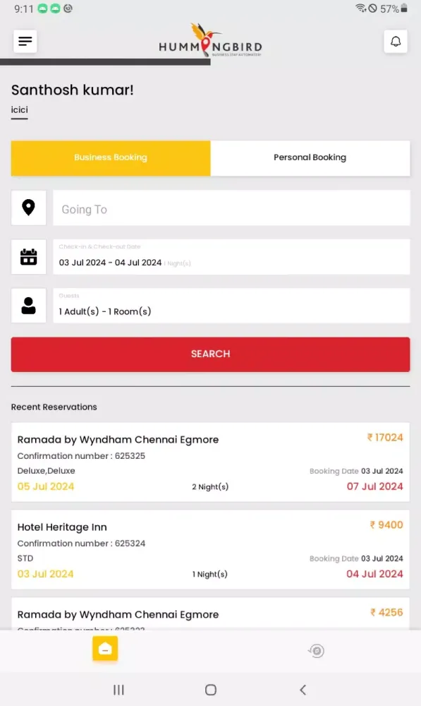 Hummingbird Travel App スクリーンショット