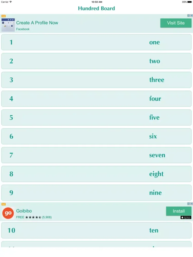 Hundred Board:Your kids learn iPad  Screenshots