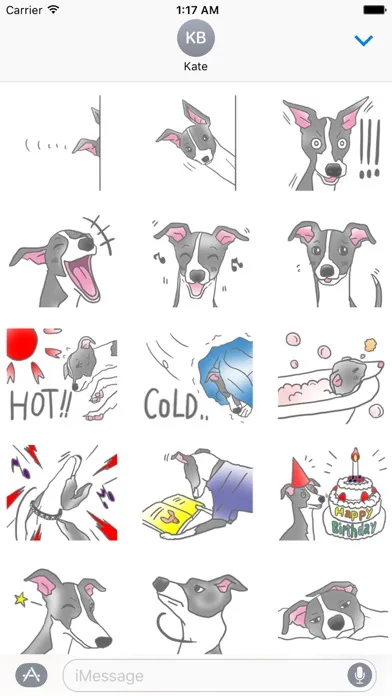 Tangkapan layar Italian Greyhound Dog IggyMoji