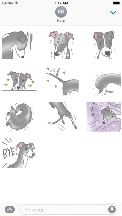Tangkapan layar Italian Greyhound Dog IggyMoji
