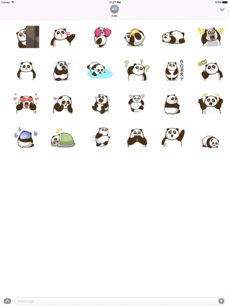 تصاویر Animated Chubby Panda Sticker iPad 
