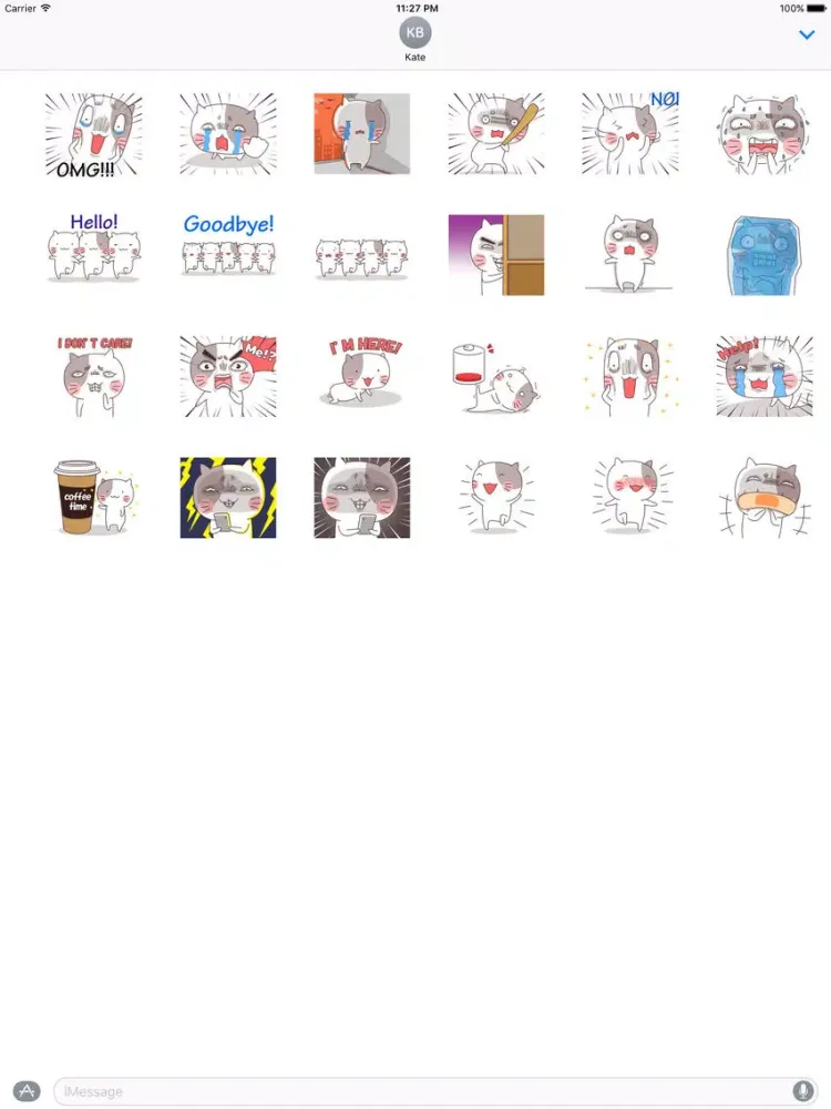 Animated Crazy Cat Sticker iPad  Screenshots