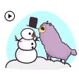 Animated Cute Llama in Winter Animated Cute Llama in Winter