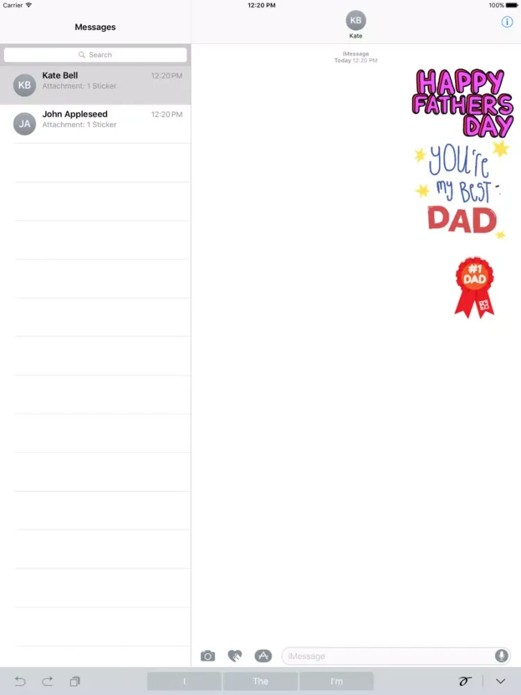 Animated Father's Day Stickers iPad  Screenshots