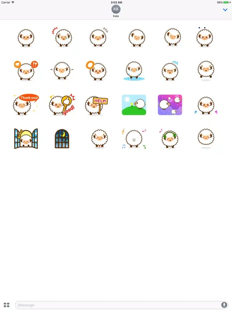 Animated Fluffy Sheep Sticker iPad  Ekran Görüntüleri