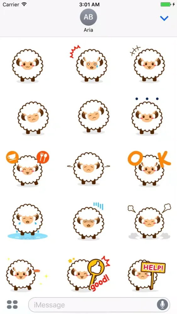 Animated Fluffy Sheep Sticker Ekran Görüntüleri