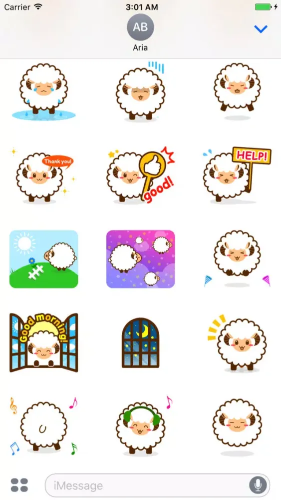 Animated Fluffy Sheep Sticker Ekran Görüntüleri