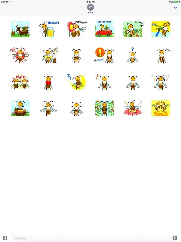 Animated Honey Bee Sticker iPad  স্ক্রিনশট