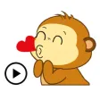 Animated Lovely Monkey Sticker Animated Lovely Monkey Sticker