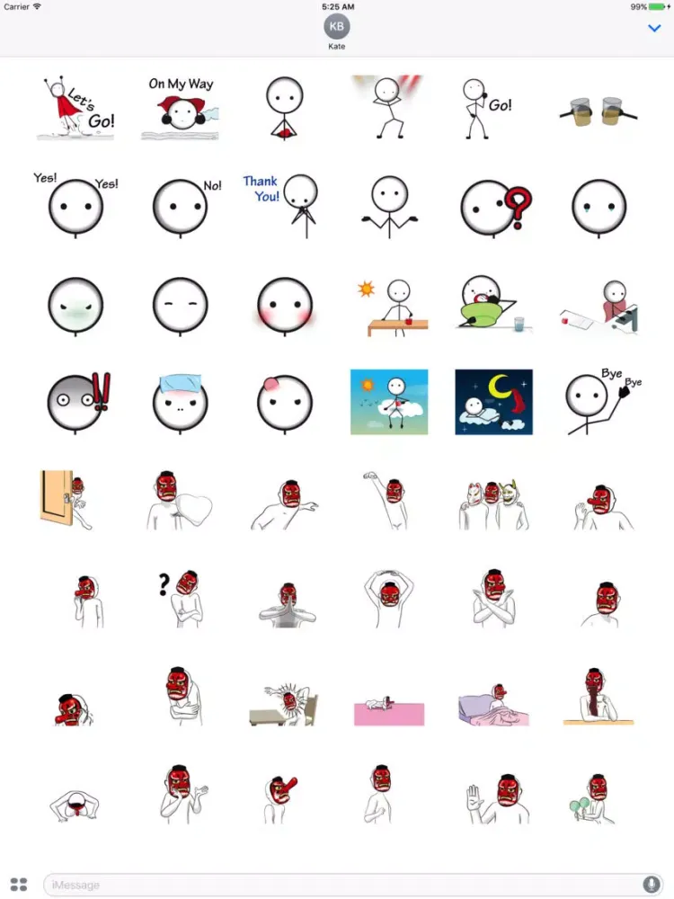 Animated Funny StickMan Emoji iPad  Screenshots
