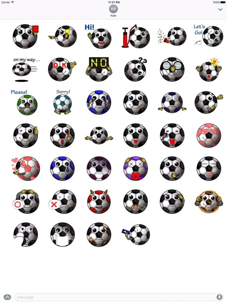Ảnh chụp màn hình của BallMoji Soccer Ball Sticker iPad 