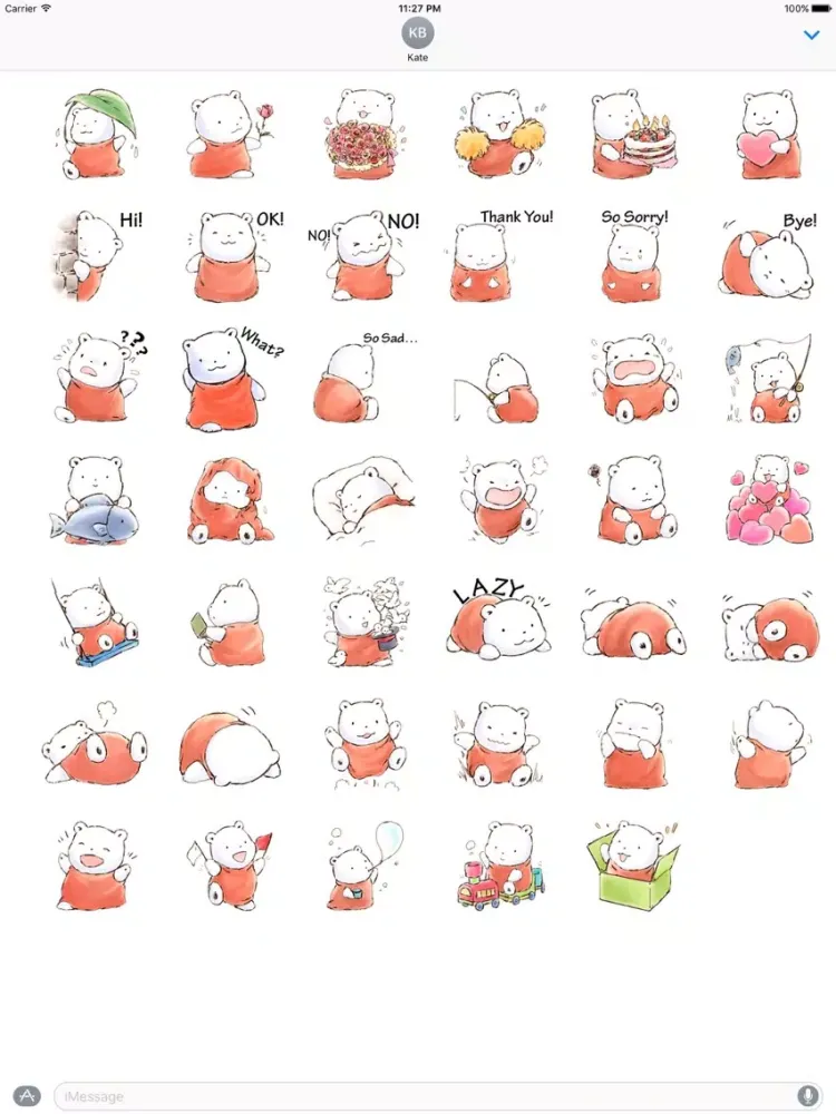 Cute Chubby Polar Bear Sticker iPad  Ekran Görüntüleri