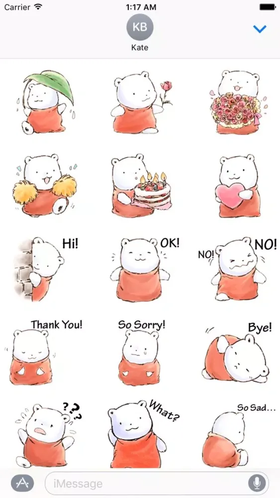 Cute Chubby Polar Bear Sticker Ekran Görüntüleri